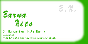 barna nits business card